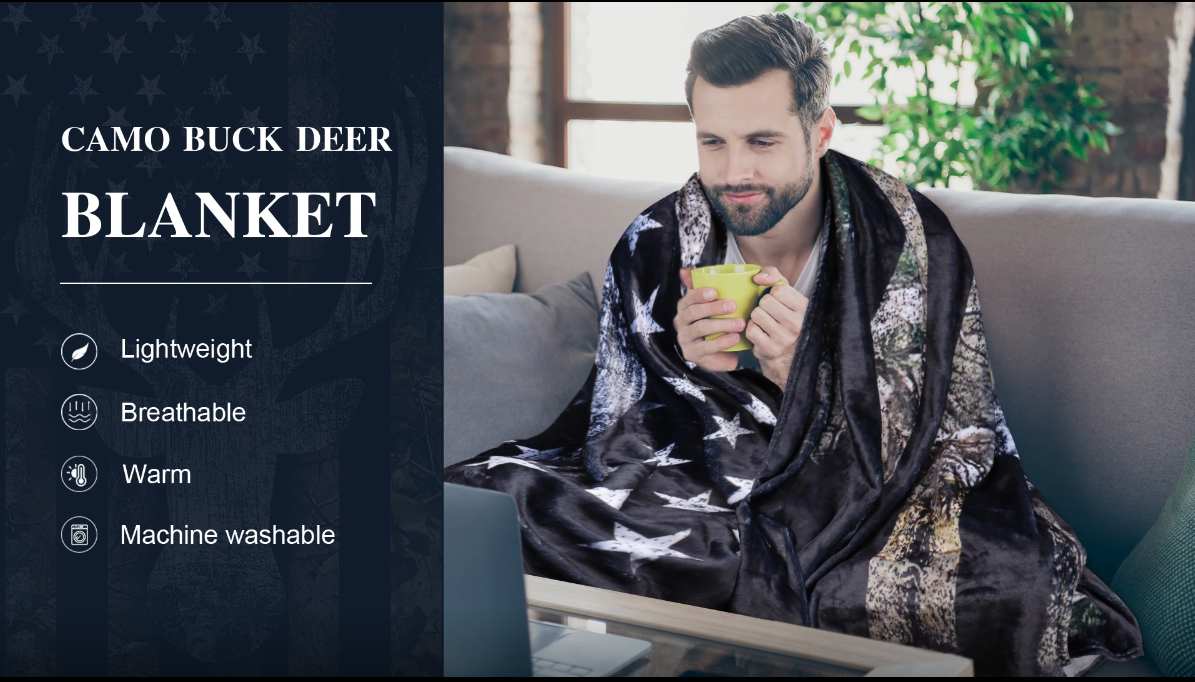 Amazon.com: DongDongQiang Hunting Blanket for Men Camo Buck